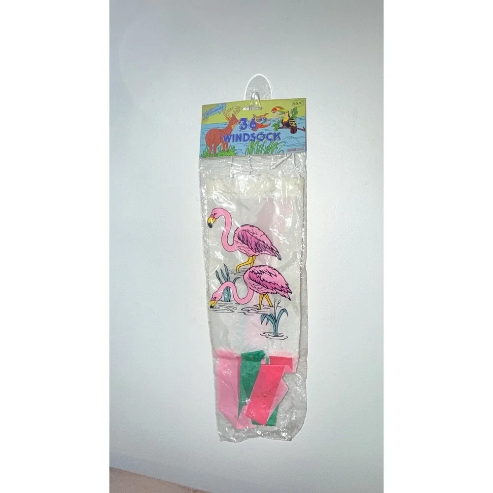 Vintage 1990s Loomco Flamingo Windsock 36